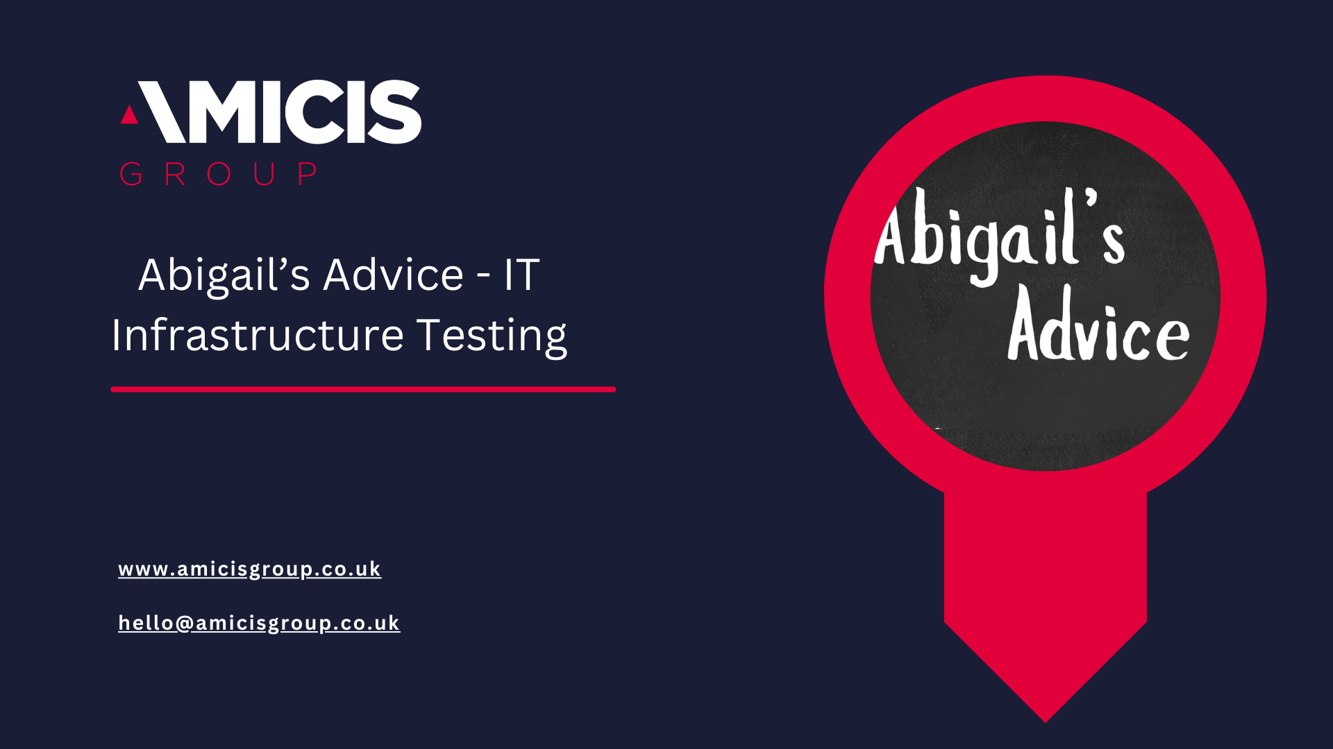 Abigail's Advice IT infrastructure slide